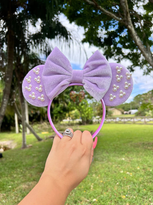 Purple Velvet Ears Mickey Ears Etsy