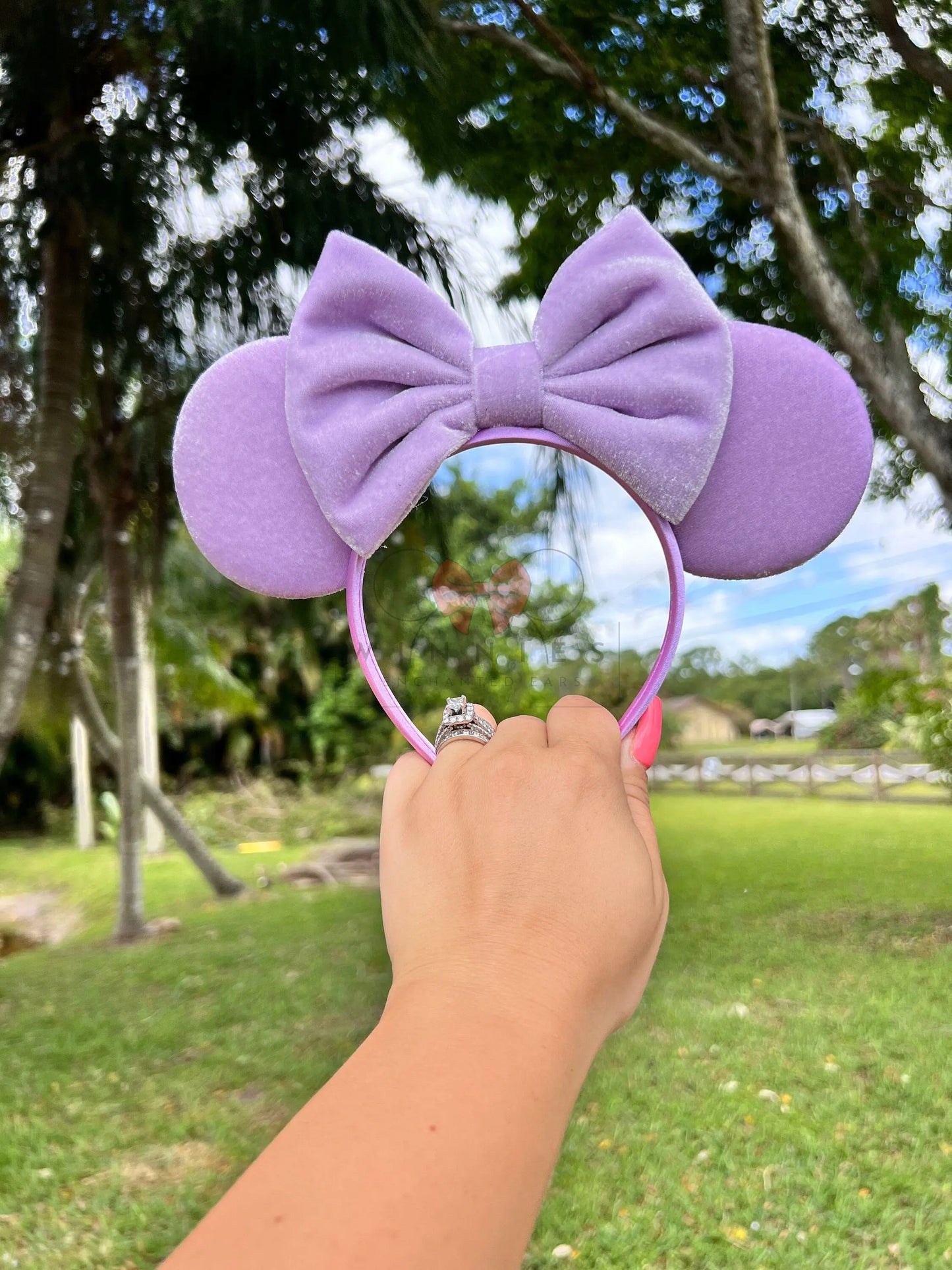 Purple Velvet Ears Mickey Ears Etsy