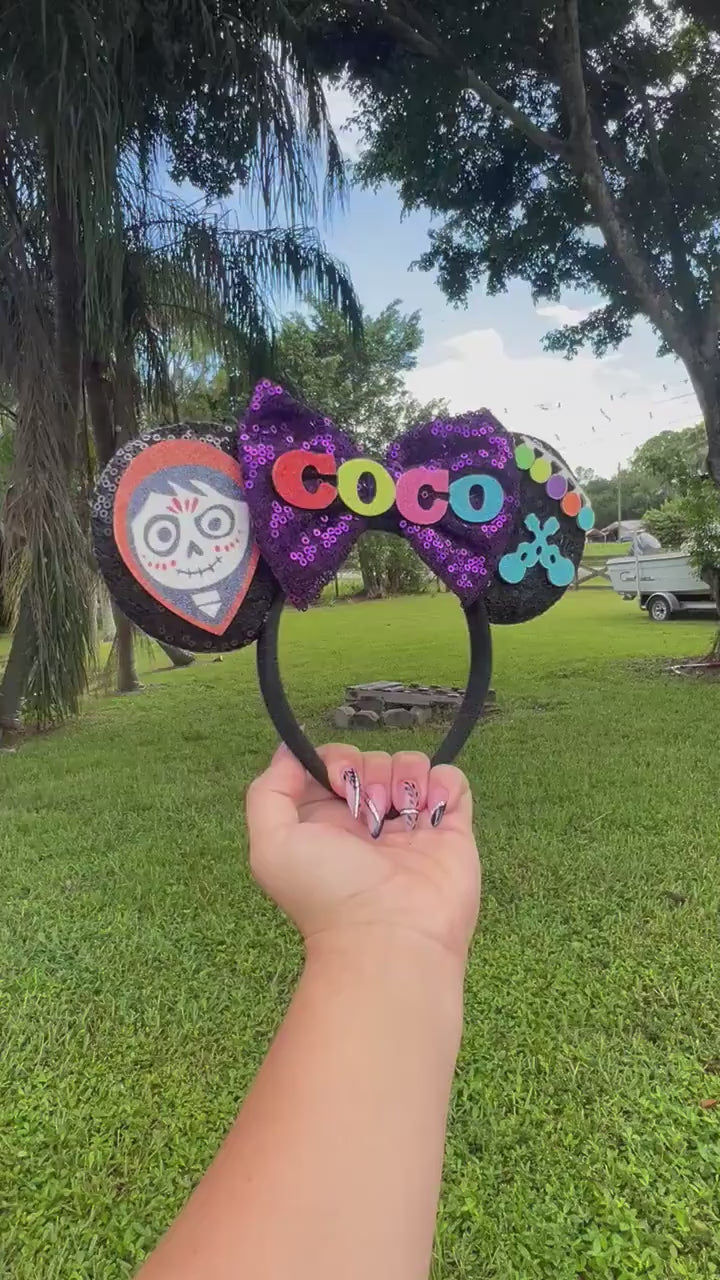 Coco Disney Ears, Mickey Ears, Coco, Un Poco Loco, halloween, Disney, Gift, Gift Idea